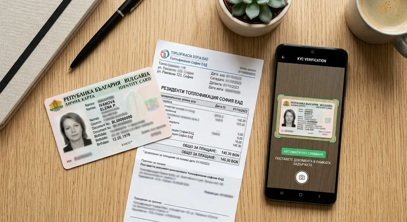 KYC документи за верификация — лична карта и адрес при български оператор